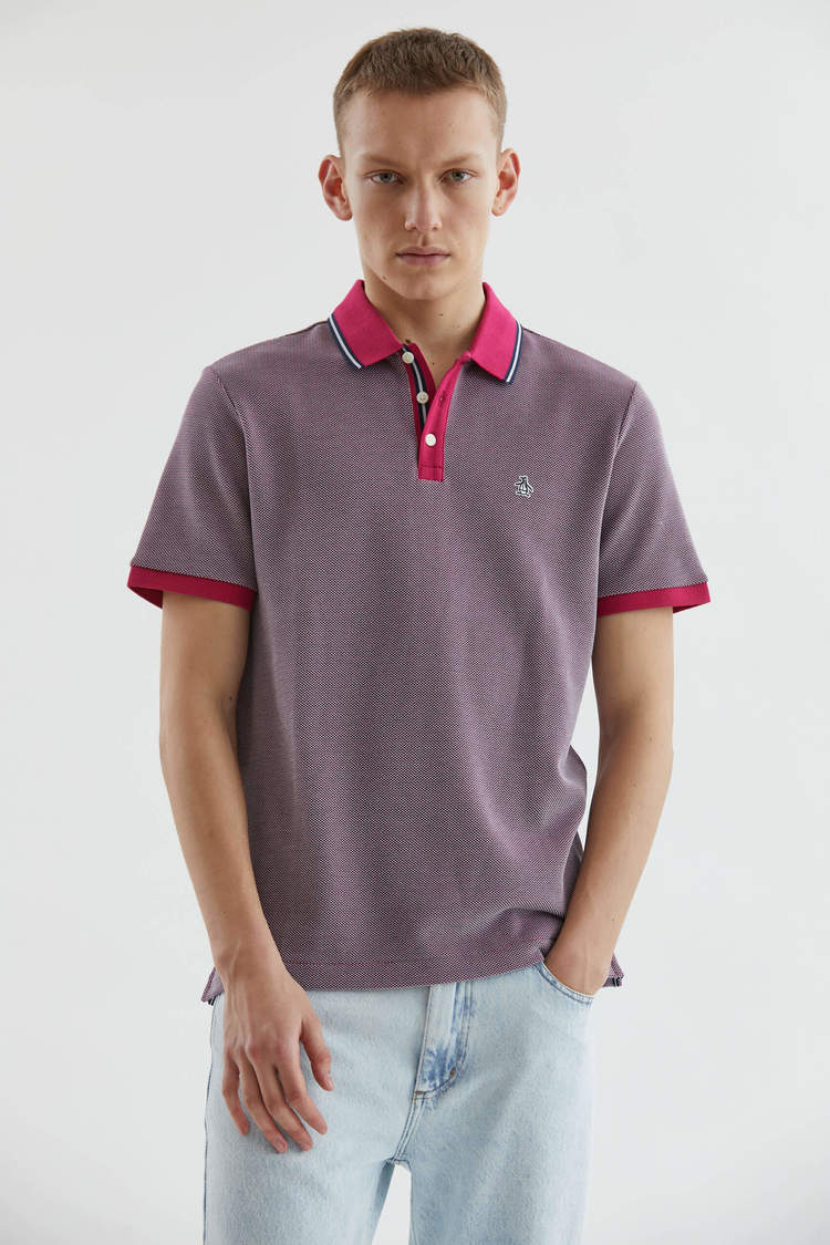 Ss Oxford Stripe Collar Polo