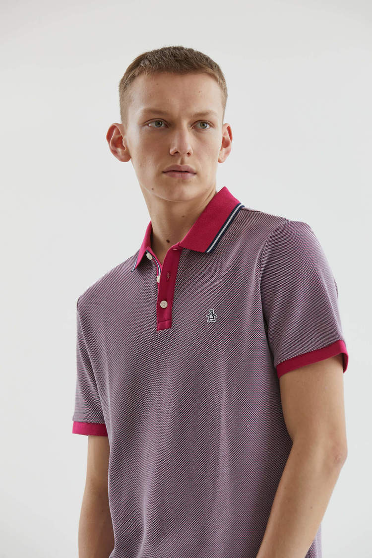 Ss Oxford Stripe Collar Polo