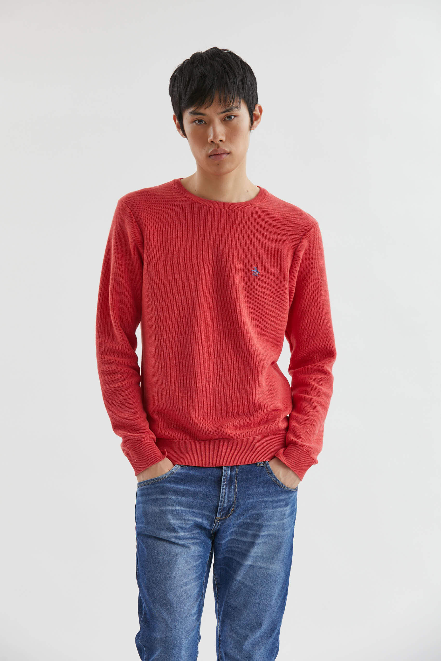 Point Cotton Crew Sweater
