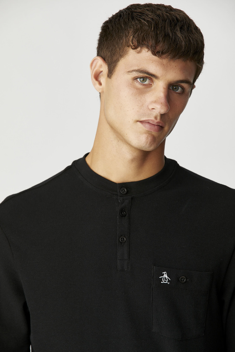 Ls Henley Waffle Tee