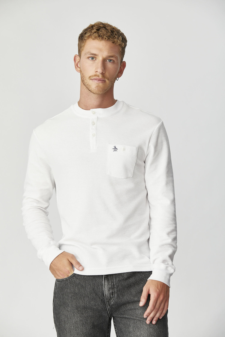 Ls Henley Waffle Tee