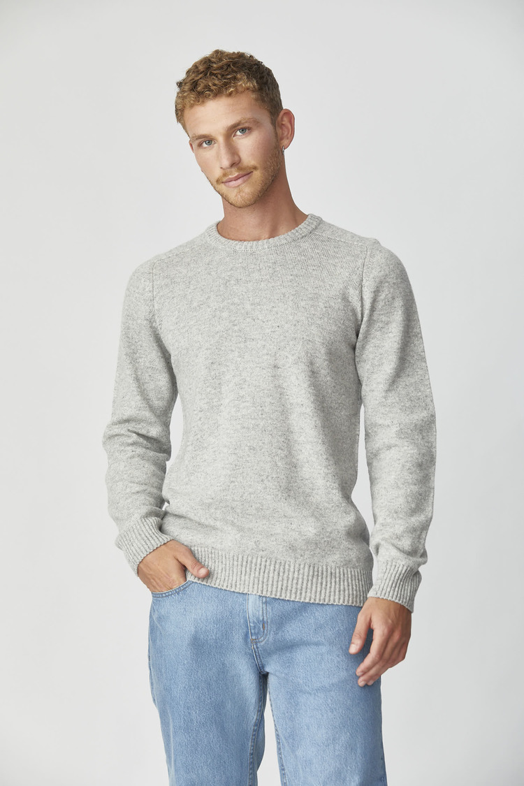 Solid Lambswool Crew
