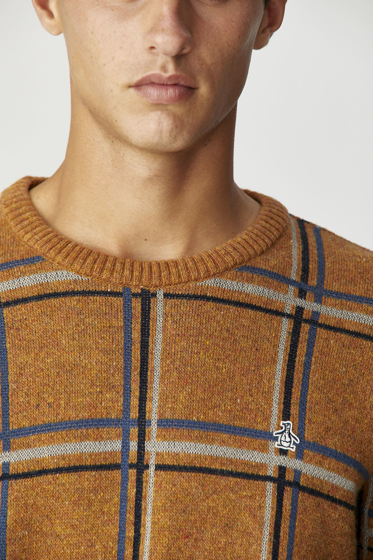 Pattern Plaid Wool Sweater