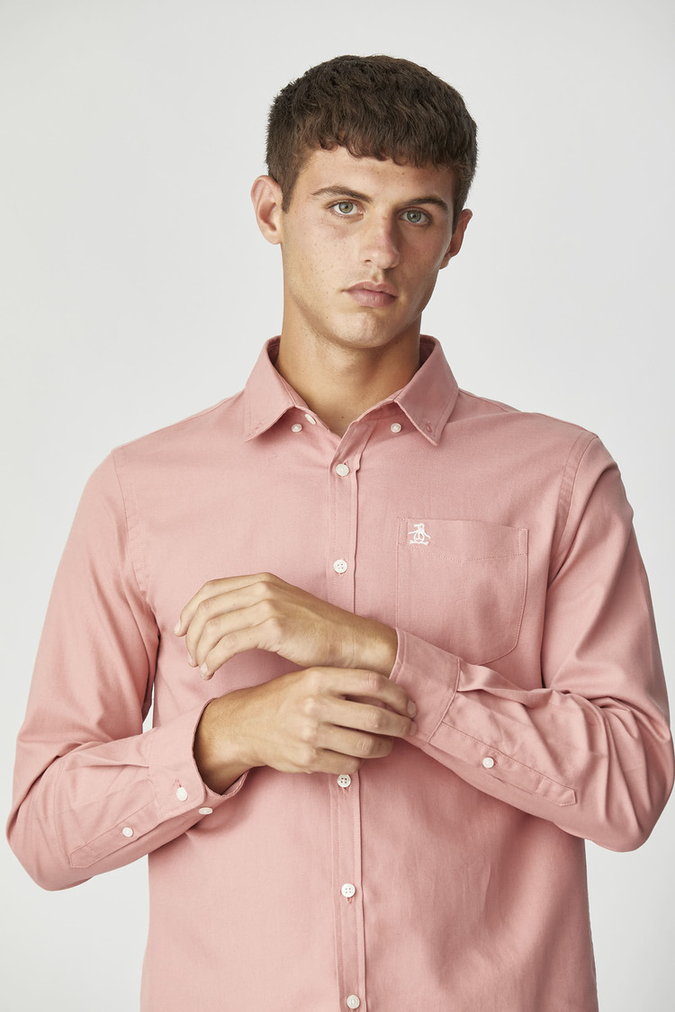 Ls Solid Oxford Bd W/Pkt Shirt