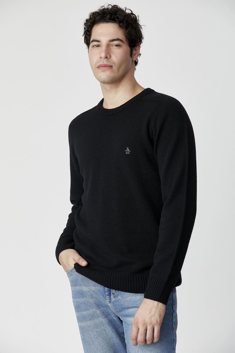 Solid Lambswool Crew