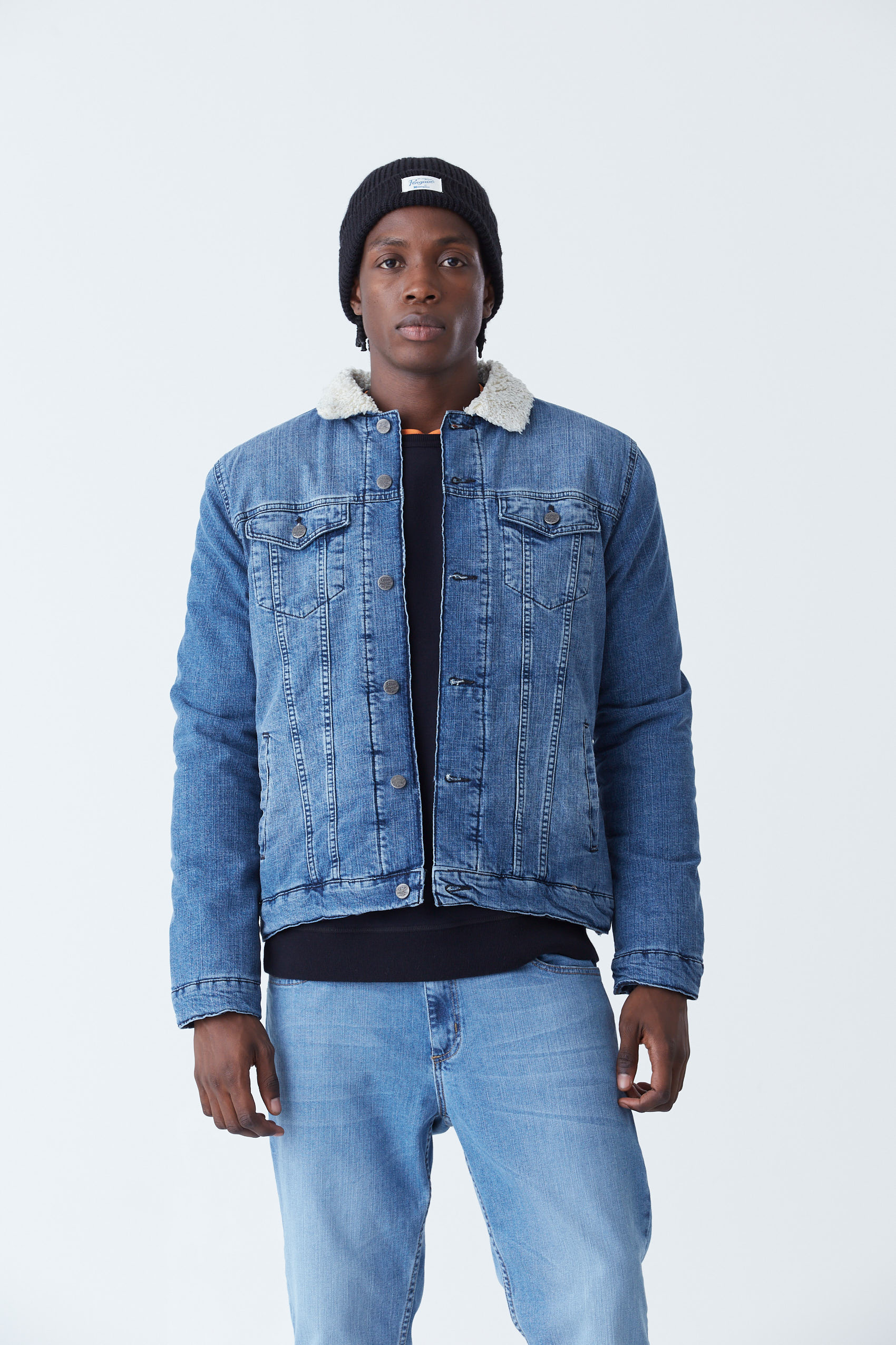 campera jean con corderito
