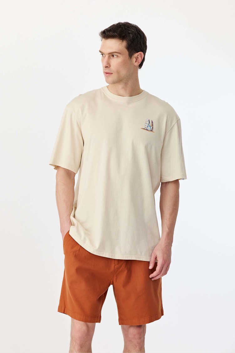 Ss Graphic Palm Over Tee